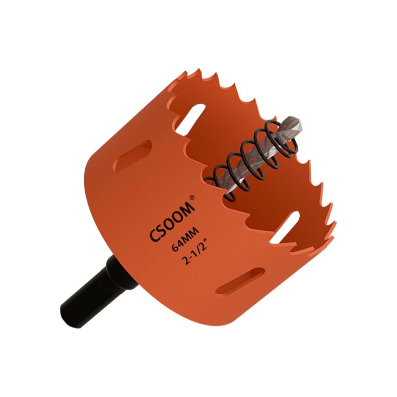 CSOOM 2-1/2" (64mm) Bi-Metal Hole Saw for Plastic, Wood, Plywood, Thin Steel and Thin Aluminum Sheets - Image 1
